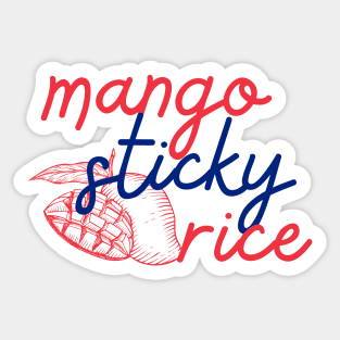 mango sticky rice - Thai red and blue - Flag color - with sketch Sticker